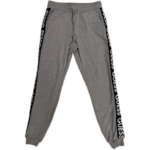 NWT GUESS JOJO LOGO TAPE JOGGER UIGHT MELANGE GREY SWEATPANTS size Small